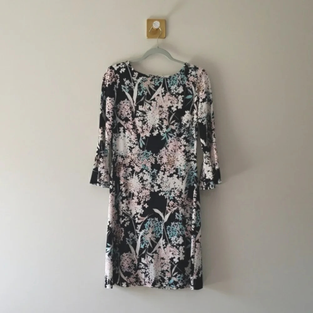 Tommy Hilfiger Floral Dress 4 Black Pink Blue White Office Career Sunday Wedding